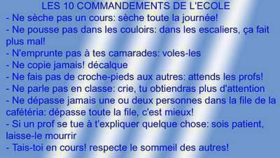 Les dix commandemants de l' école